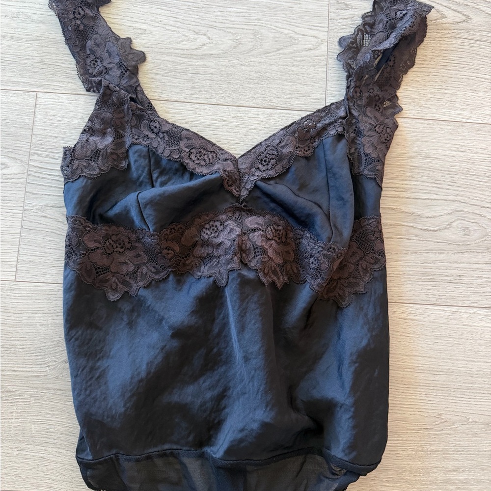 Free People Satin/Lace Bodysuit